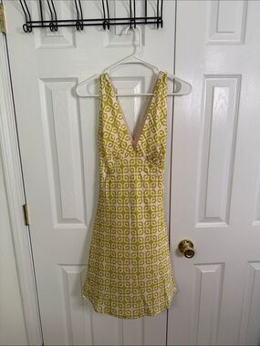 Peppermayo Audrey Vintage Slip Green Geometric V-Neck Women's Dress size 6